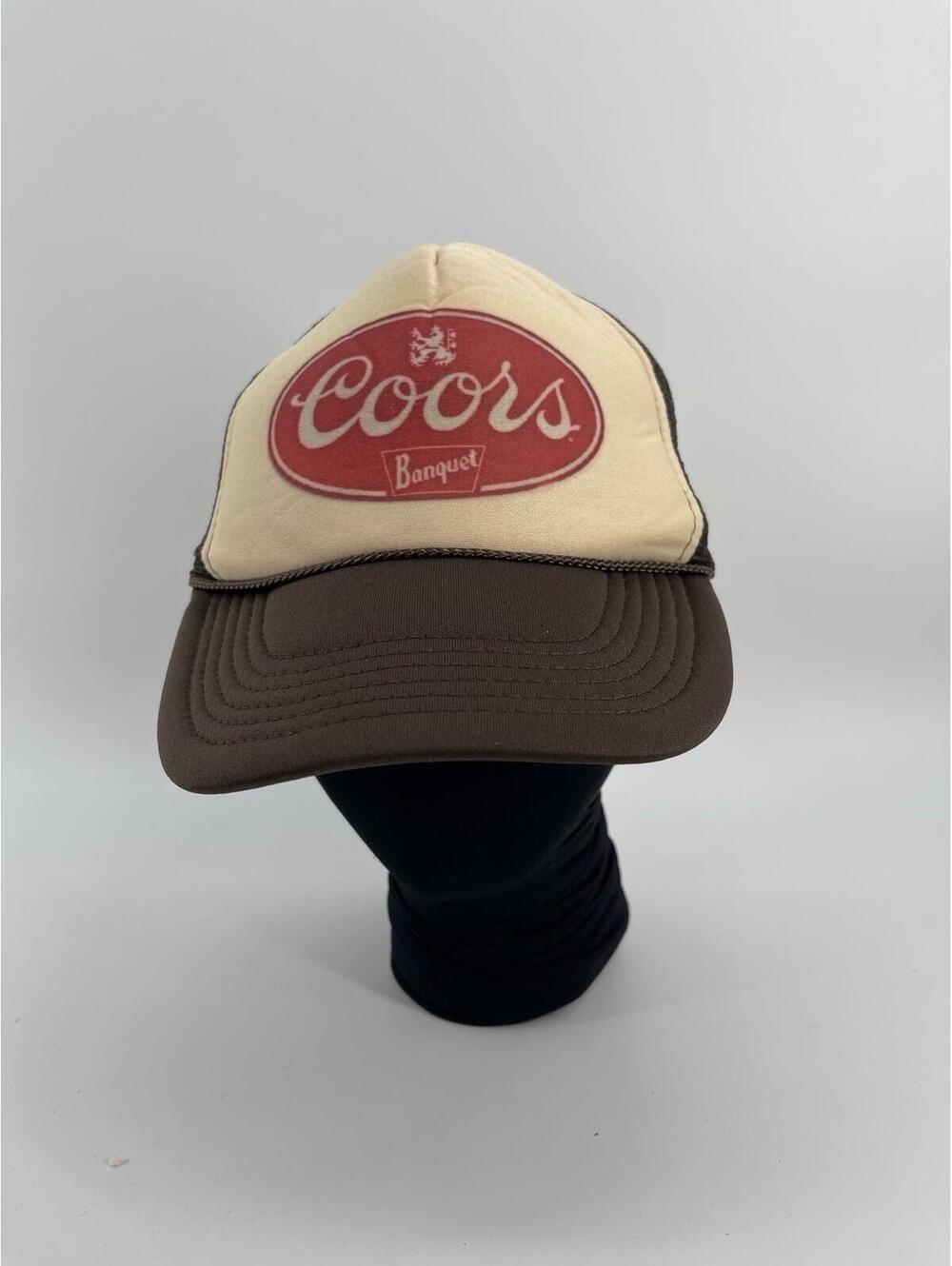 Coors Red Oval Logo Brown/Tan Baseball Trucker Hat Snapback